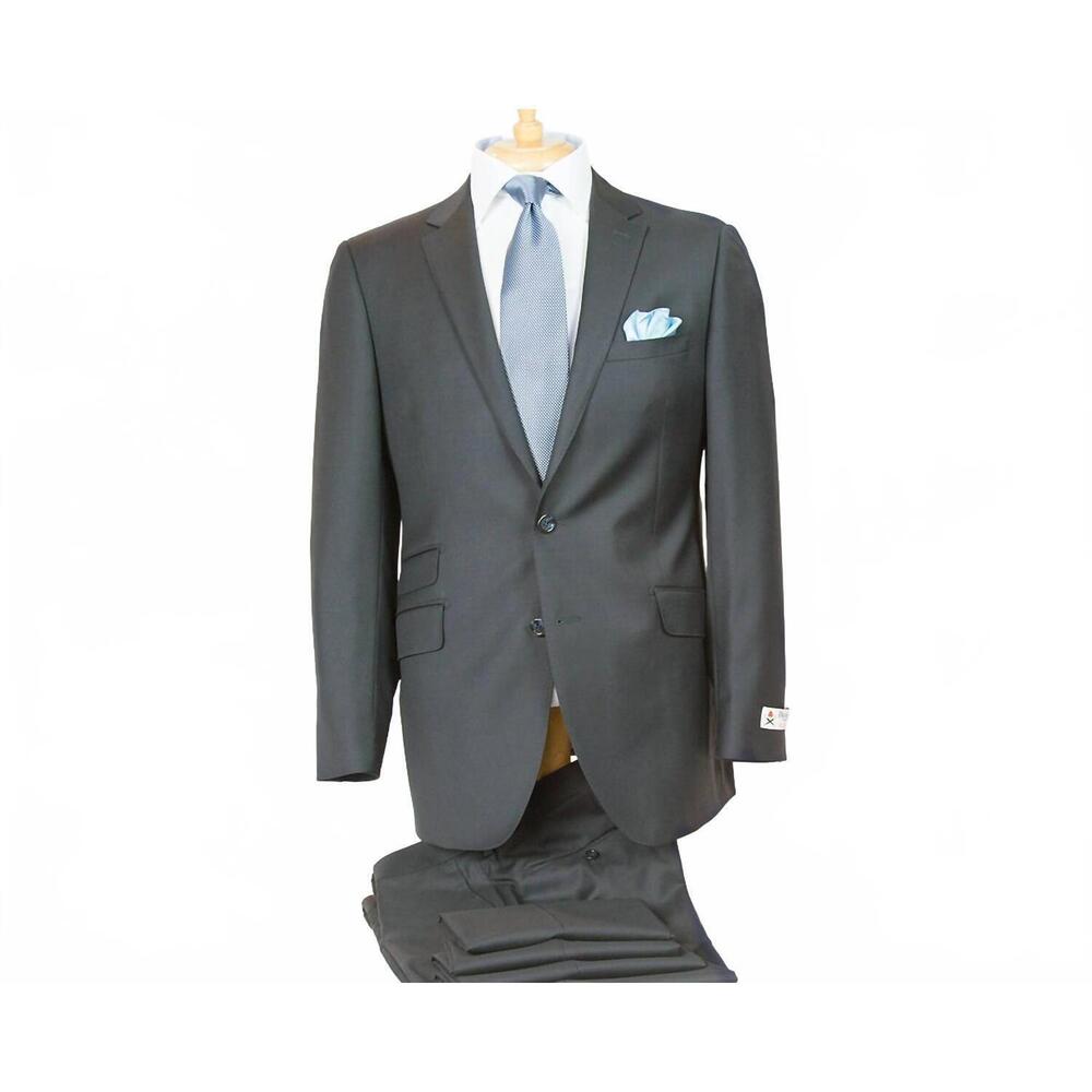 NEW BYRON men's slim fit suit in charcoal serge